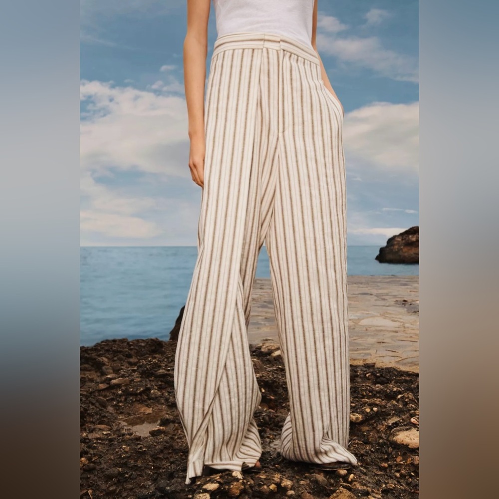Zara Studio limited edition striped linen pants